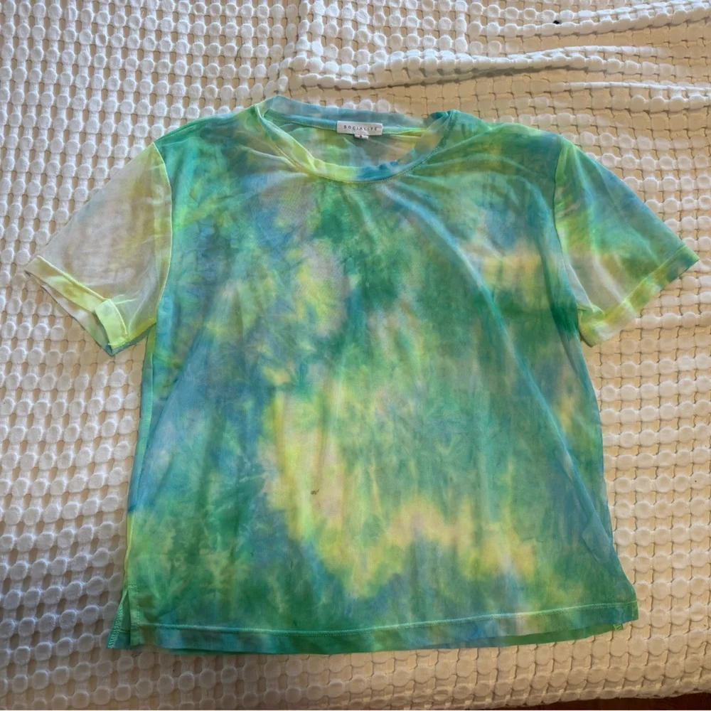Socialite sheer‎ tie dye tshirt